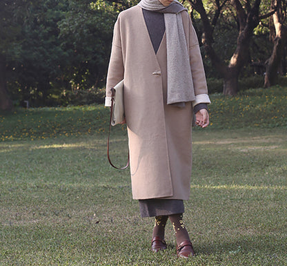 edoa Two-tone Double-faced Wool Coat