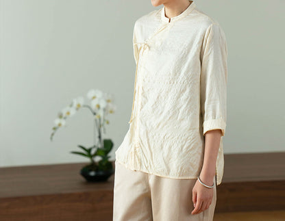 edoa Tussah Silk Chinese Blouse 