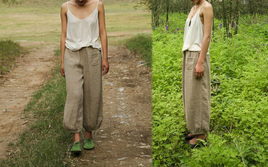 edoa Flax Linen Lantern Pants 