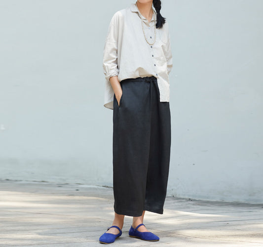 edoa Mud Silk Satin Crop Pants