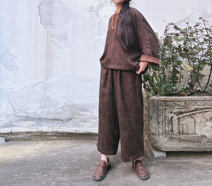 edoa Cracked Mud Silk Set Indluding Top