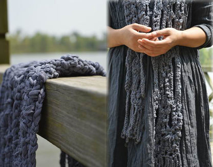edoa Hand Crochet Pure Silk Scarf 