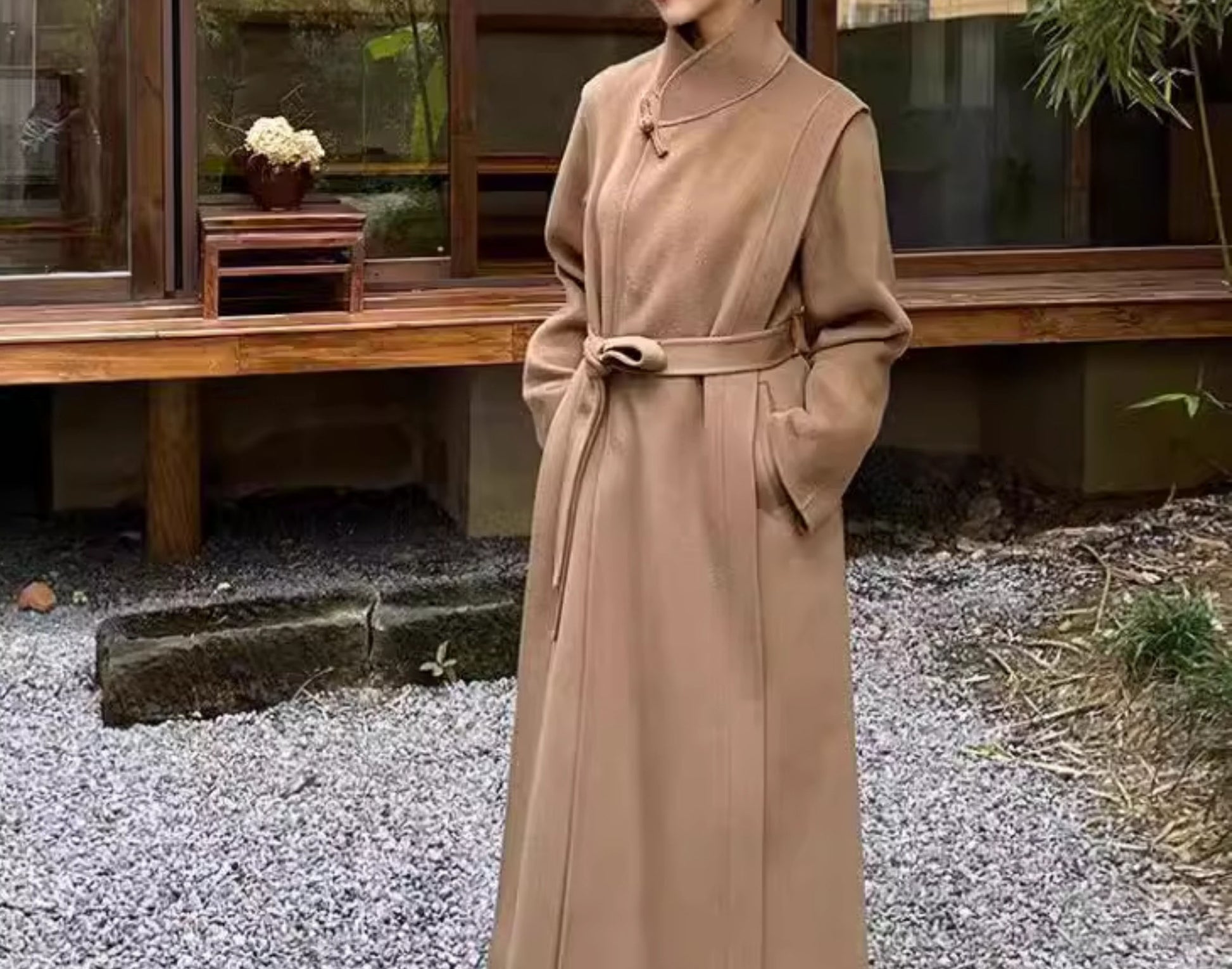 edoa Double Faced Wool New Chinese Style Coat