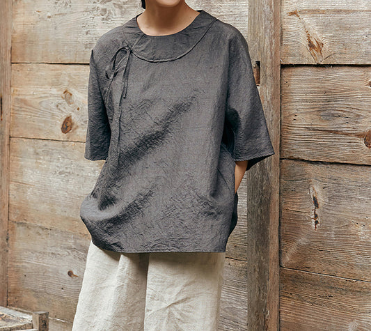 edoa Eco Dyed Dupioni Tussah Silk Blouse