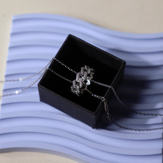 edoa Minimalist Cuba Link Pave Diamond Ring