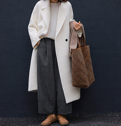 EDOA Double-breasted Alpaca Cocoon Coat