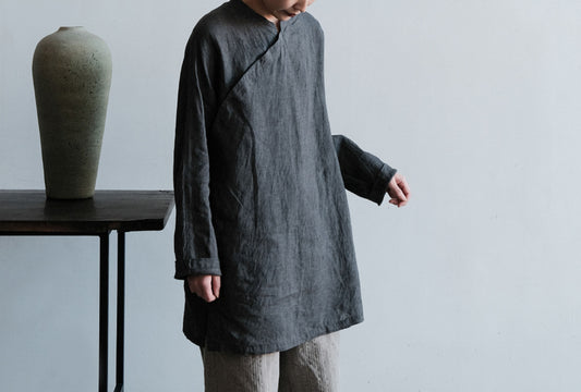 edoa Washed Linen Cheongsam Top