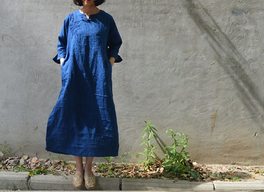 edoa Plant Dyed Linen Dress