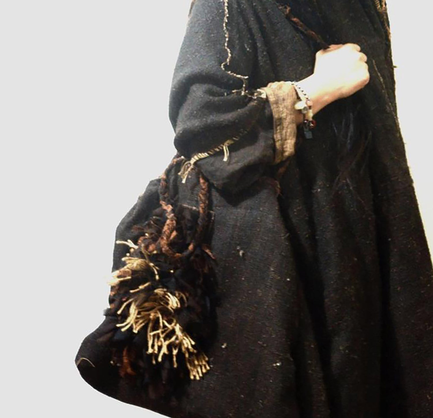 edoa Mud Tussah Silk Fringe Bag 