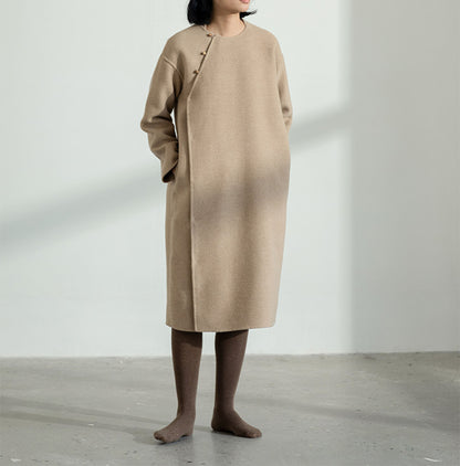 edoa Double Faced Wool Qipao Coat 