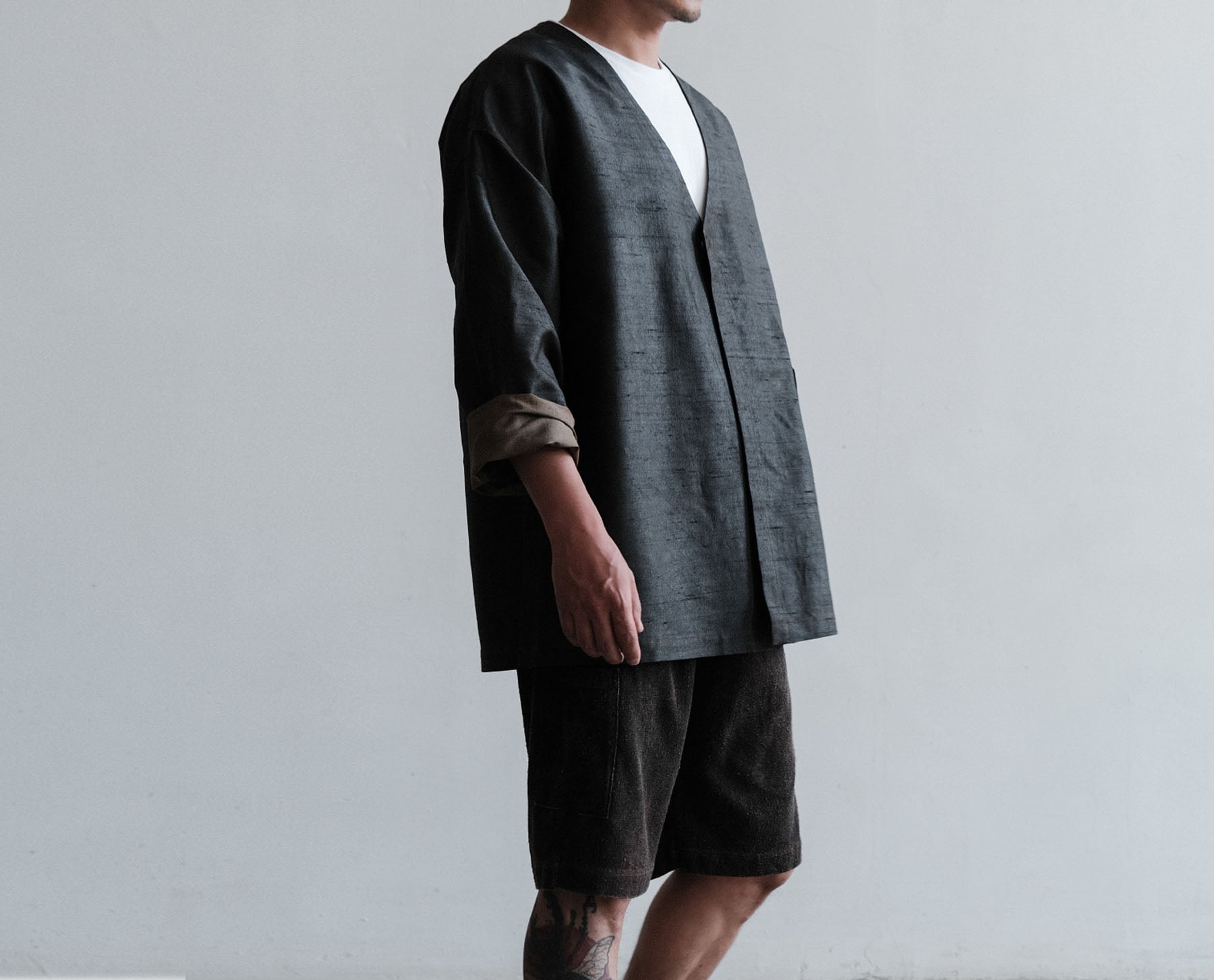 edoa Dupioni Mud Silk Jacket 