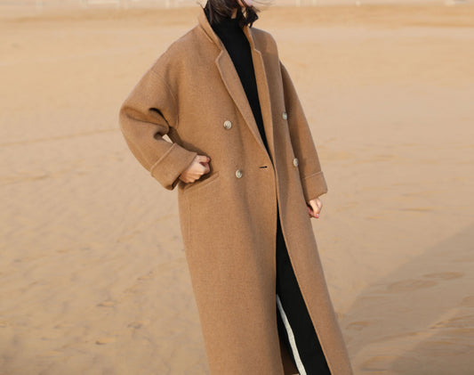 edoa Hand Stitched Double Faced Wool Coat