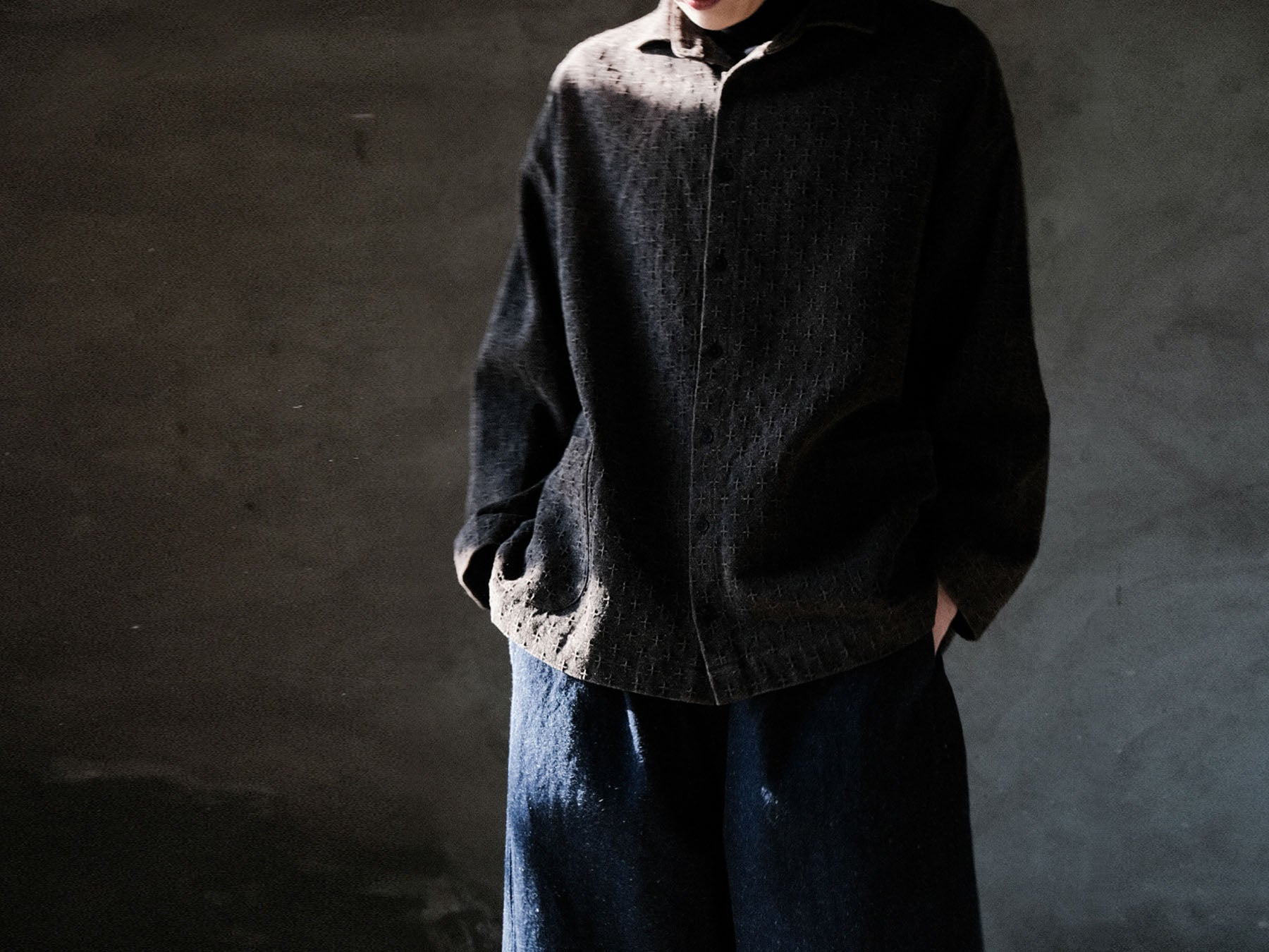 edoa Mud Tussah Silk jacquard Shirt