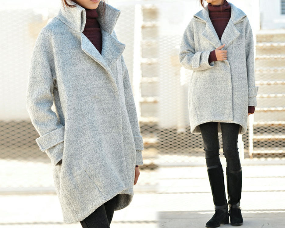 edoa Loop-Yarns Wool Cocoon Coat