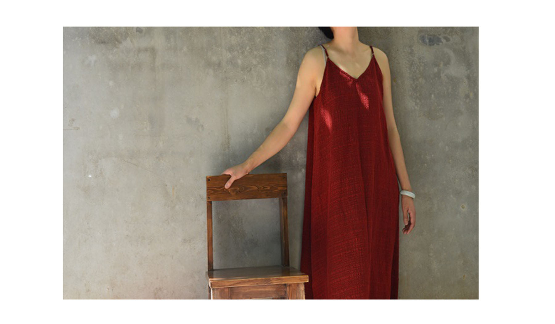 edoa Reversible Mud Silk Jacquard Camisole Dress