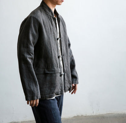 edoa Gray Washed Ramie Lined Jacket
