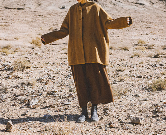 edoa Winter Boiled Wool Oversized Jacket