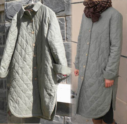 edoa Linen Hand Quilted Coat