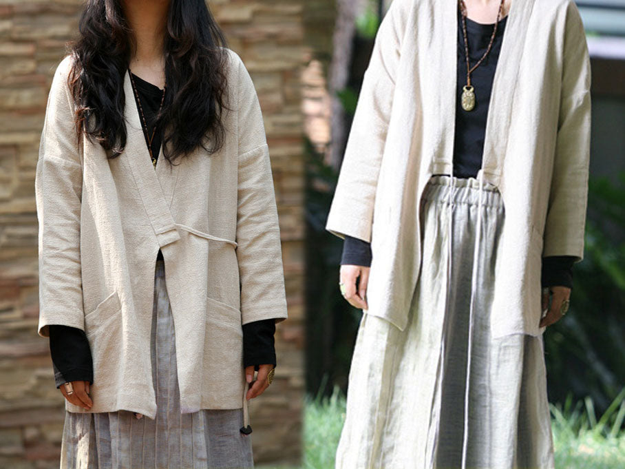washed linen kimono jacket edoa