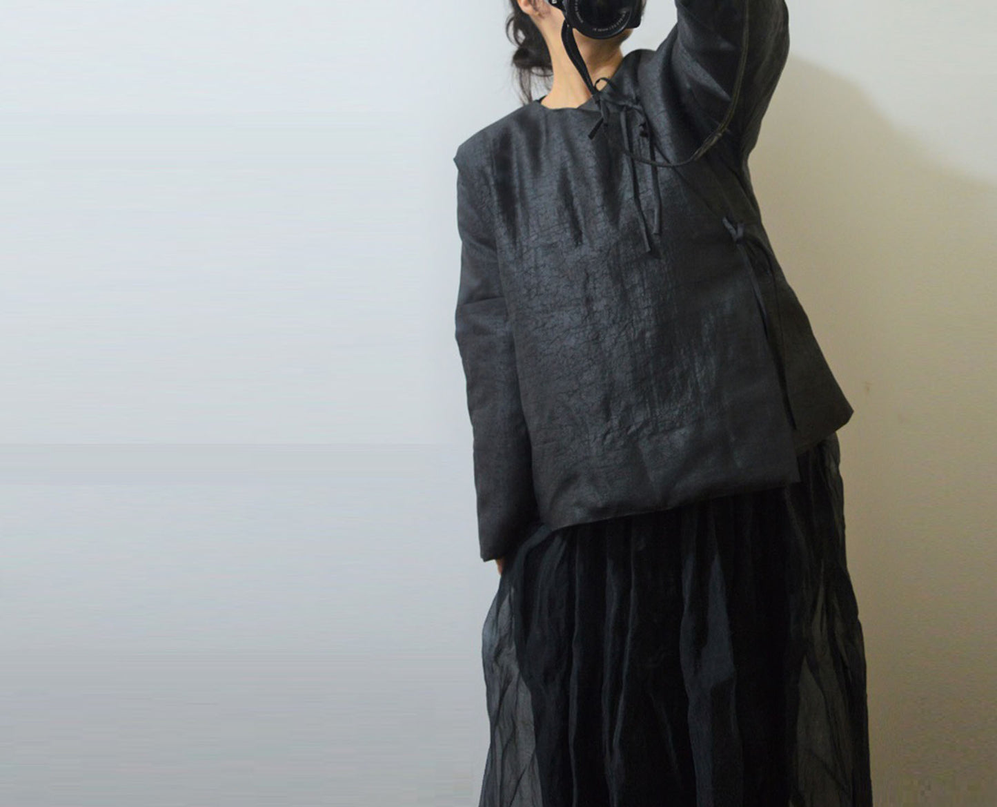 Cracked Mud Silk Goose Down Coat co0088 A446