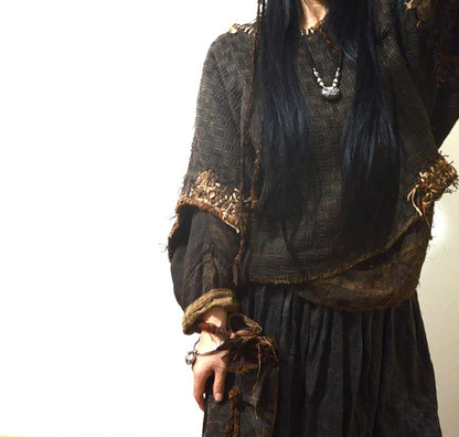 Mud Tussah Silk Jacquard Smock Top to0219 X264