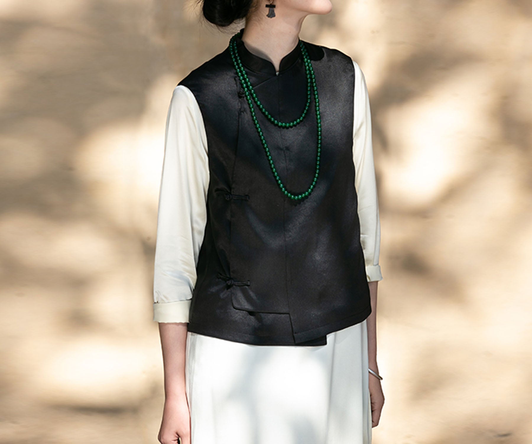edoa Mud Silk Chinese Vest