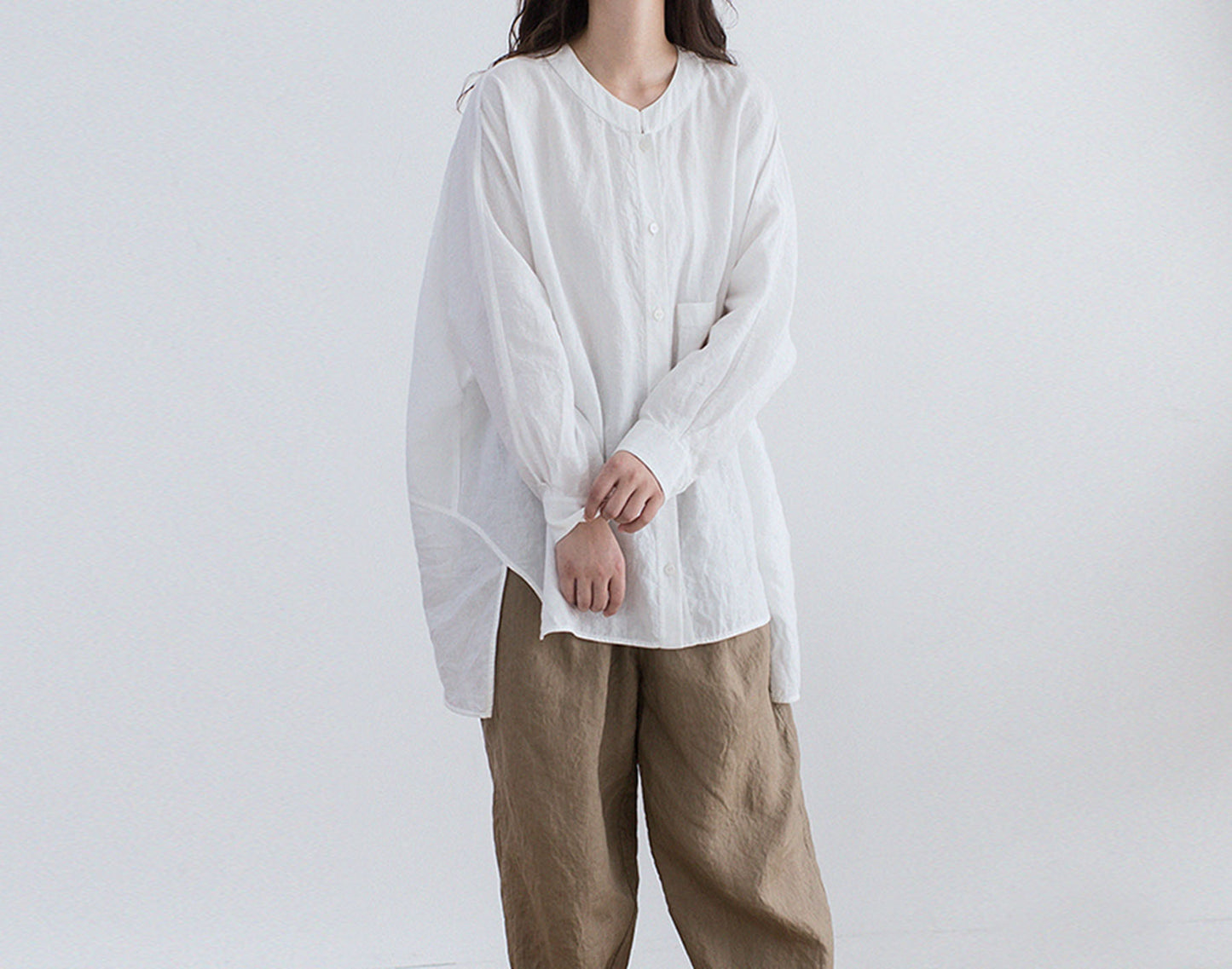 edoa High Count Washed Linen Artist Shirt