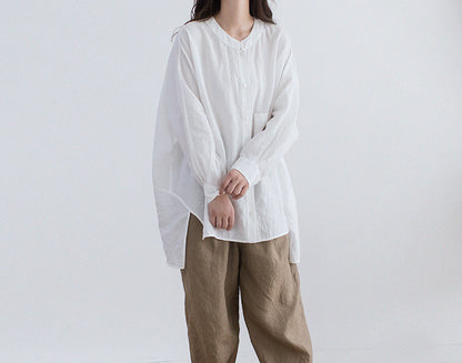 edoa High Count Washed Linen Artist Shirt