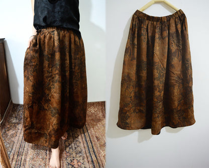 Printed Mud Silk Charmeuse Skirt sk0035 X171