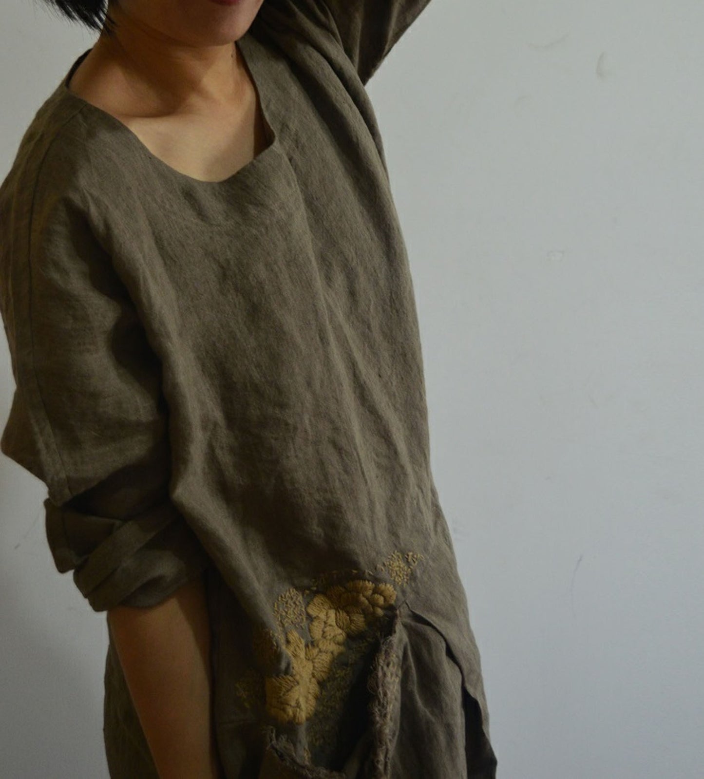 edoa Stone-washed Linen Dress 