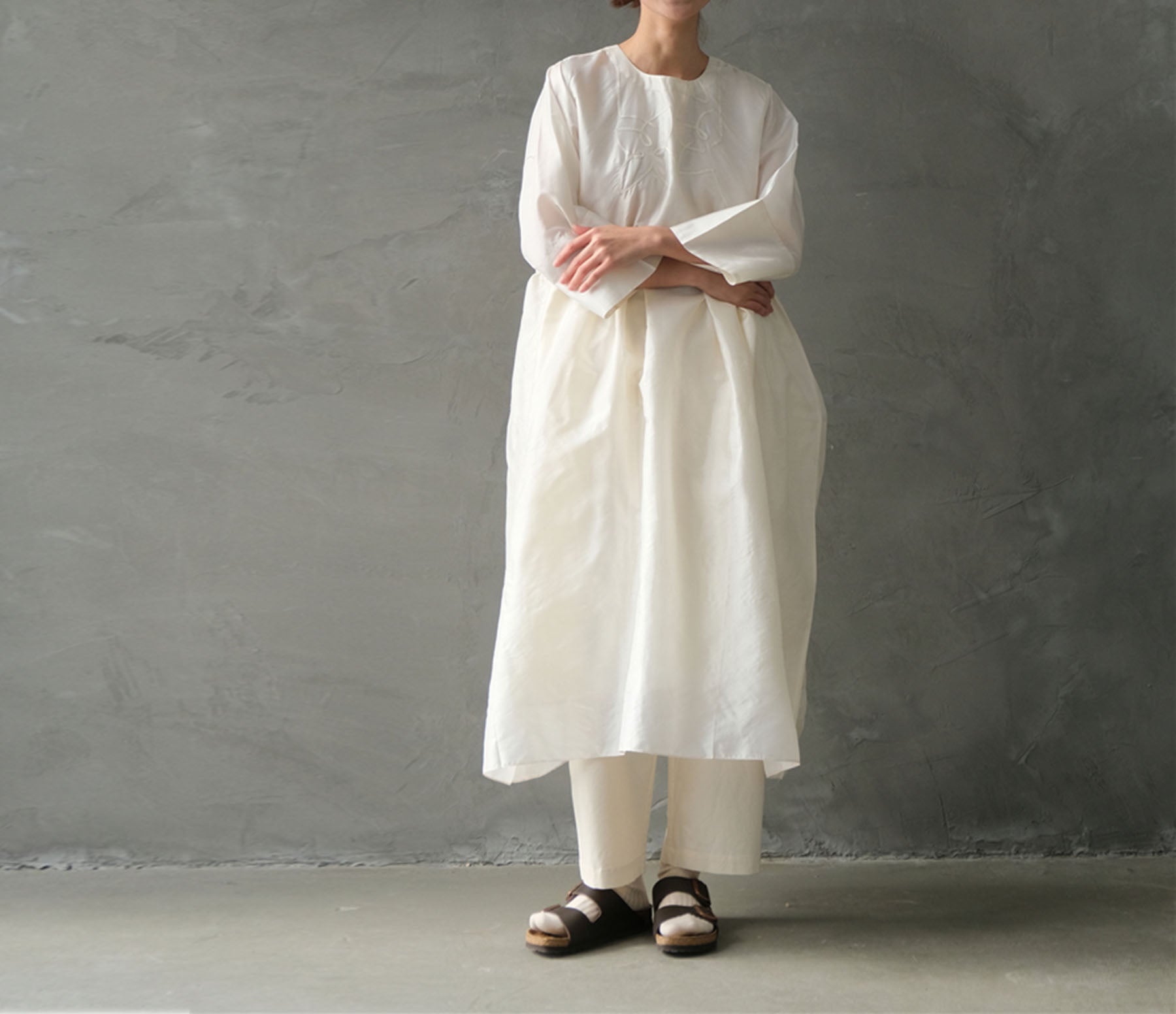 edoa Dupion Silk Minimalist Dress