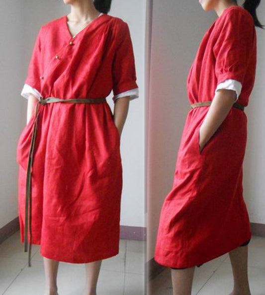 edoa Kimono Style Linen Blouse