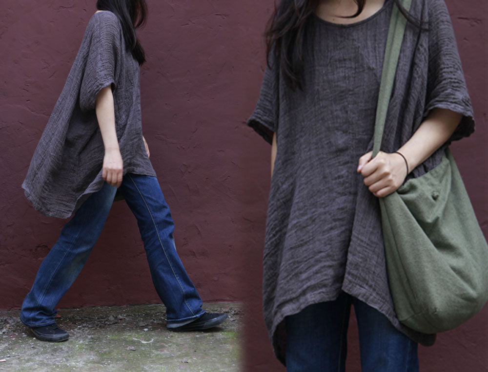 edoa Oversized Textured Linen Top