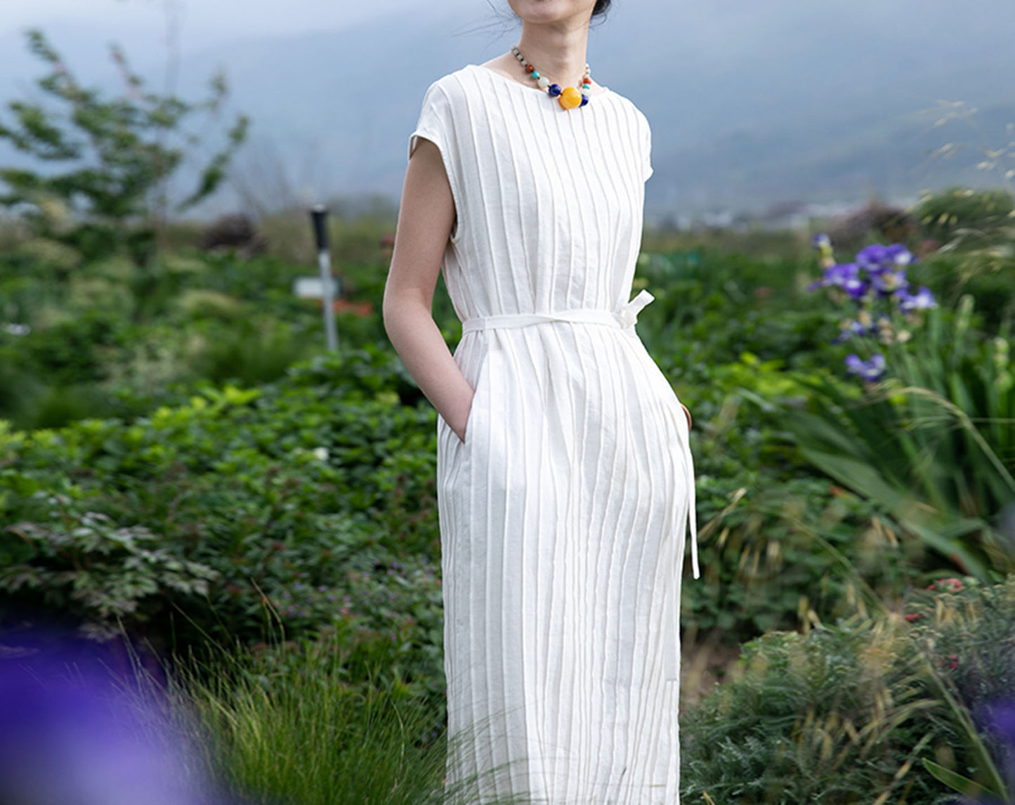 edoa Hand-pintucked Linen Dress 