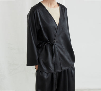 edoa Mud Silk Satin Jacket