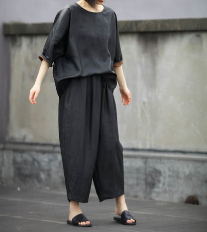 edoa Reversible V-neck Mud Silk Top 