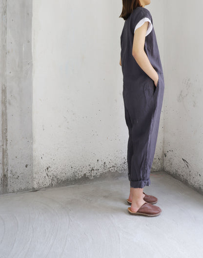 edoa Loose Fitting Linen Jumpsuit