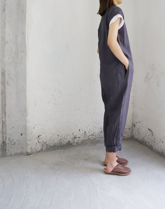 edoa Loose Fitting Linen Jumpsuit