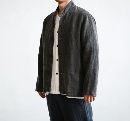 edoa Gray Washed Ramie Lined Jacket