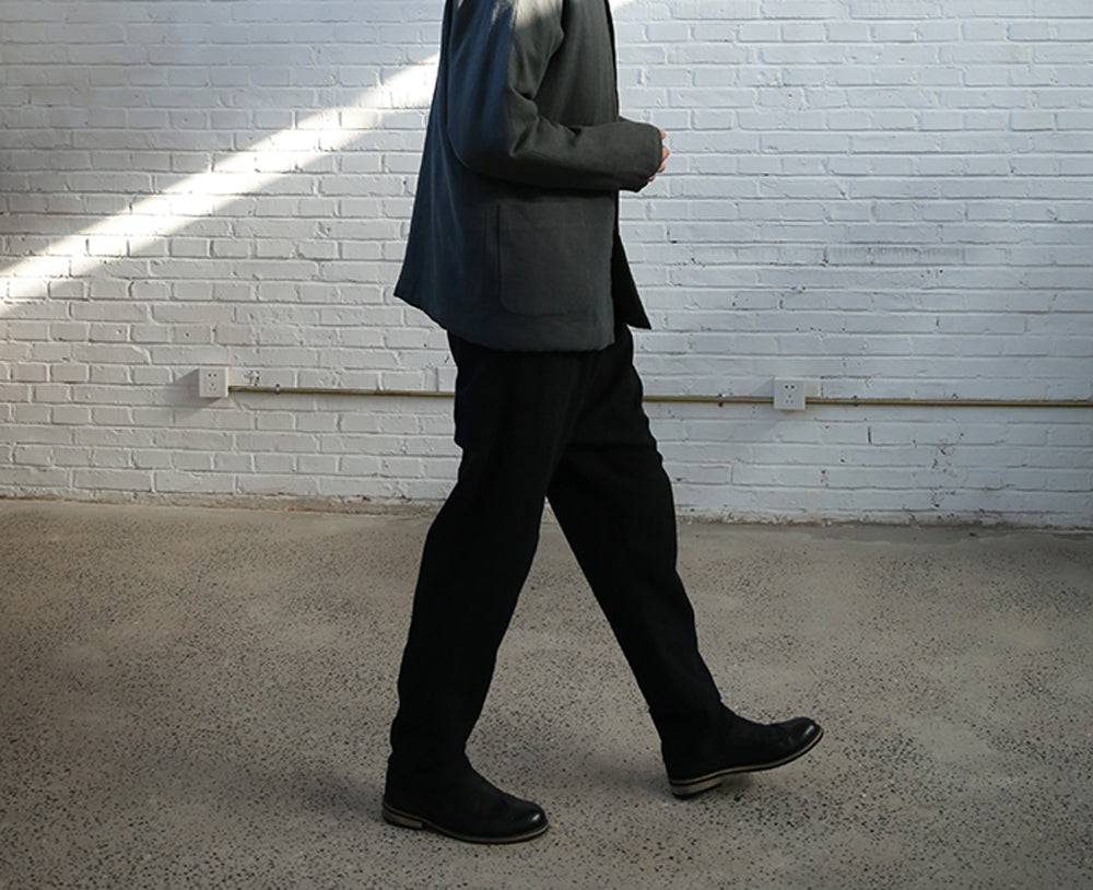 edoa Washed Ramie Folded Fly Pants