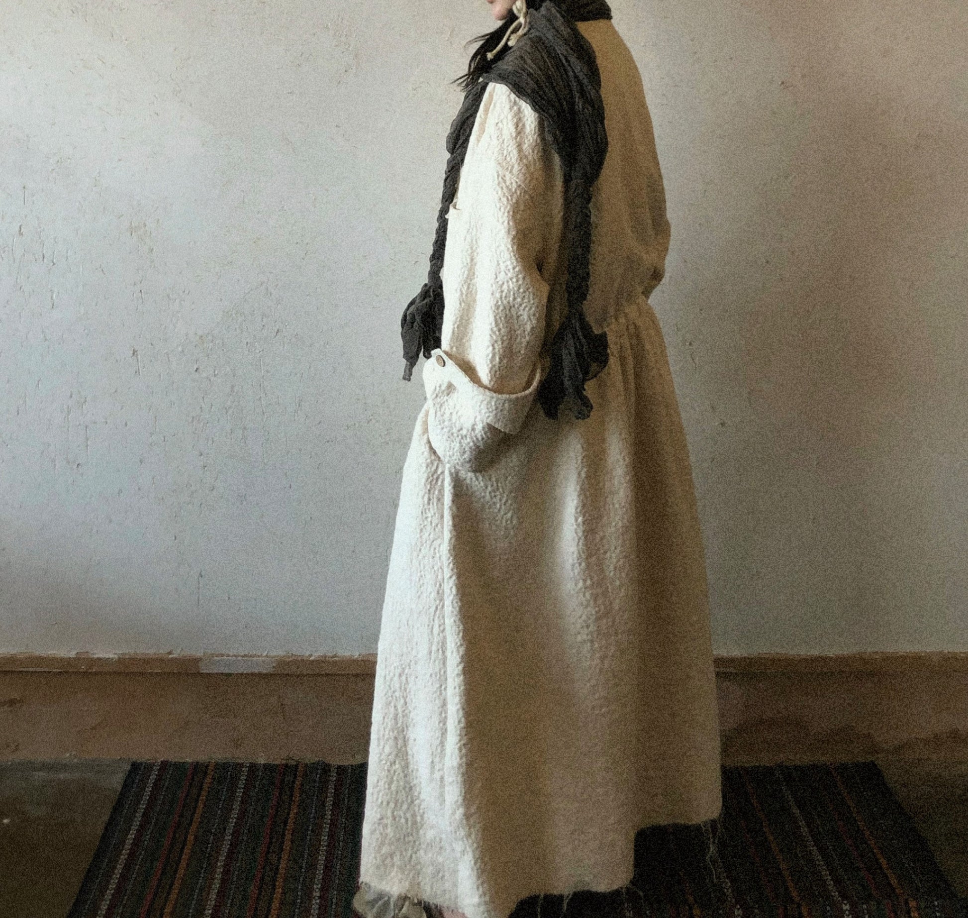 edoa Oversized Boho Style Wrap Coat