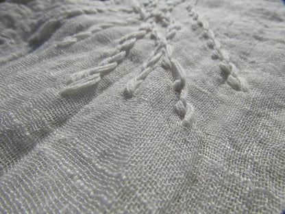 Hand Embroidered Short Sleeve White Linen Blouse bl0107 013