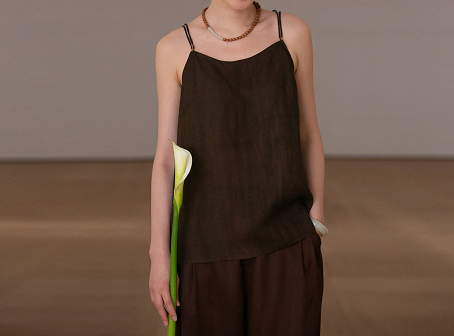 edoa  Mud Silk Slips Top