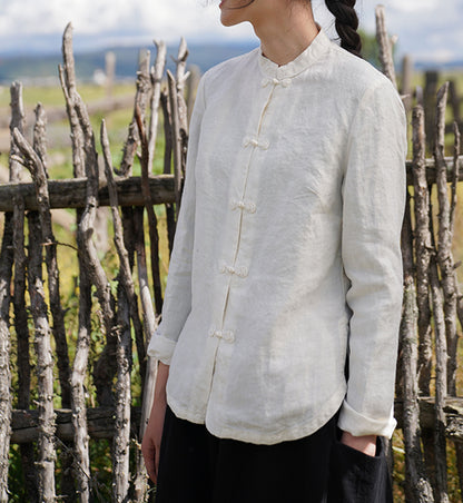 edoa Stone Washed Linen Cheongsam