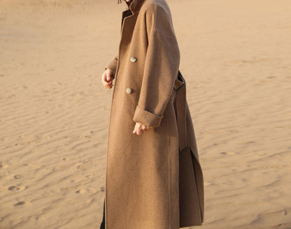edoa Hand Stitched Double Faced Wool Coat
