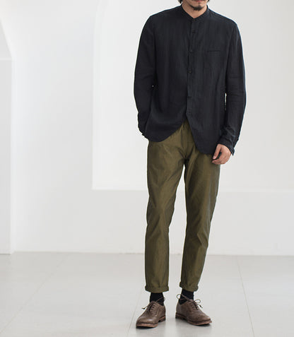 edoa Black High Counted Thin Ramie Shrit