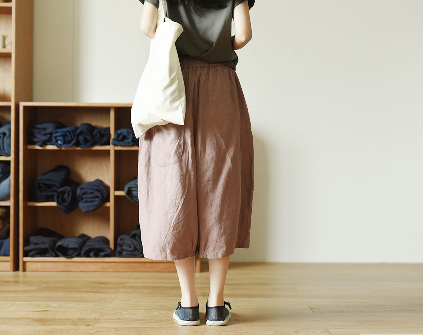 edoa Free Size Loose Fitting Linen Pants