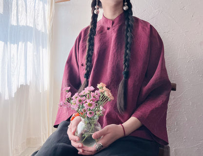 edoa Cracked Mud Silk Qipao
