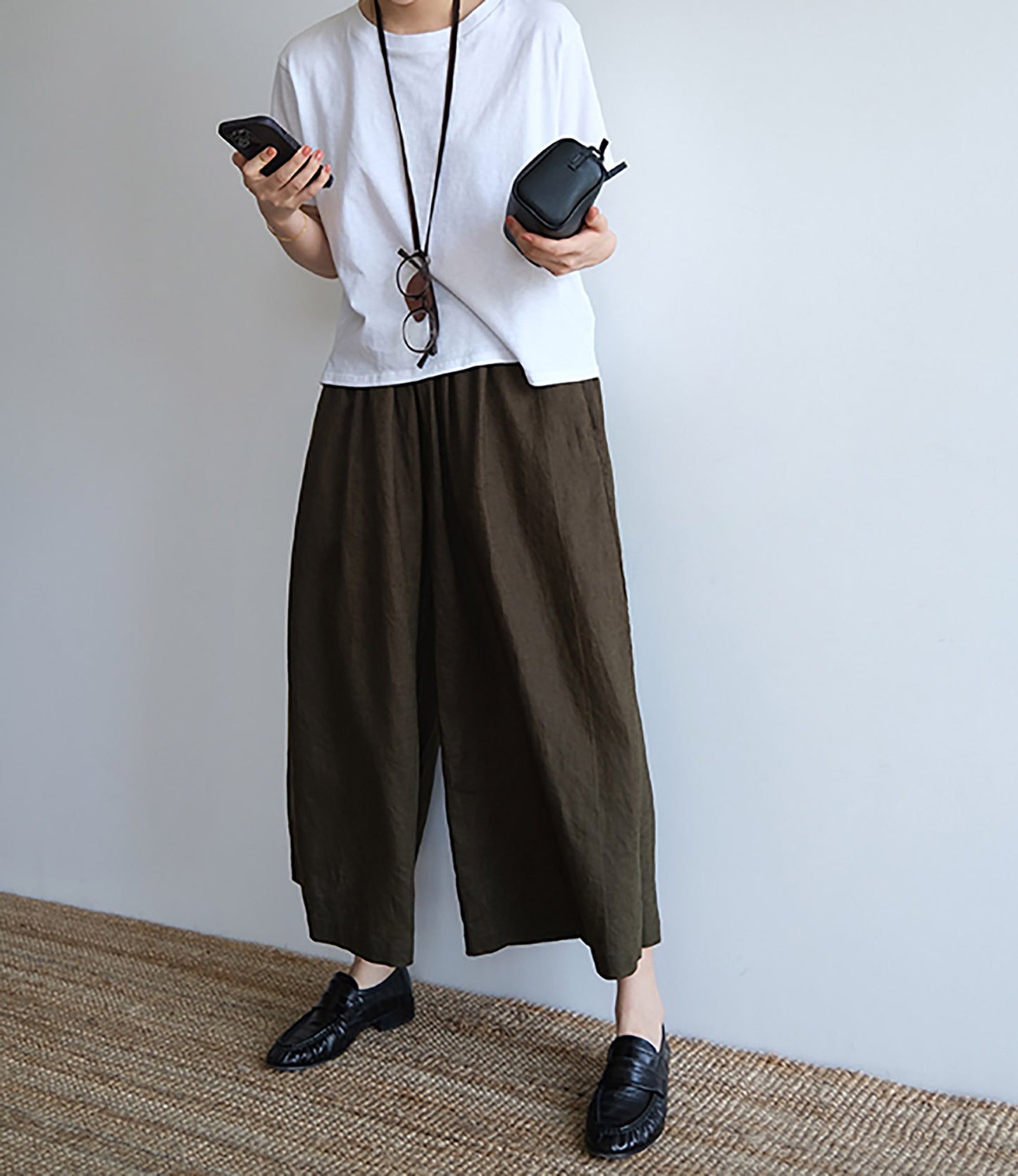 edoa  Linen Wide Leg Pants