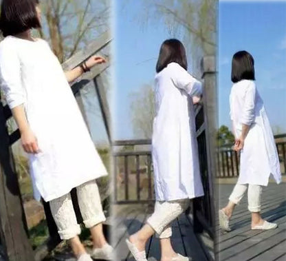 edoa White Washed Linen Tunic